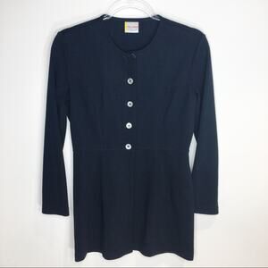 Hanna Andersson Womens Size XS Tunic Jacket Top Black Half‎ Button Up